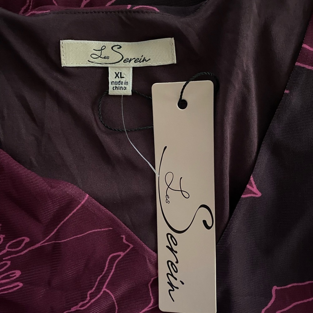 Les Serein V-Neck Floral Blouse Top NWT Size XL - Picture 6 of 8